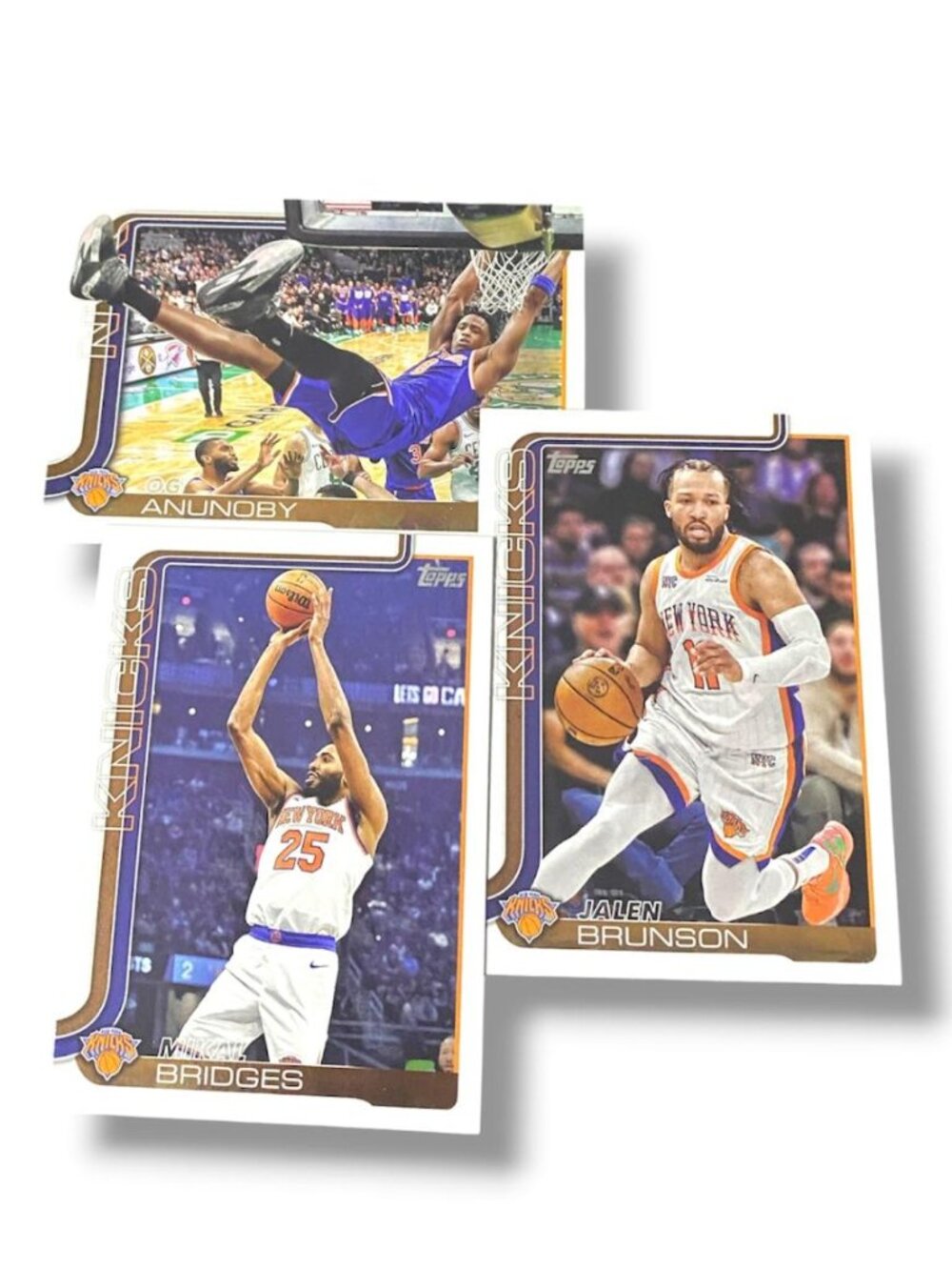 NEW YORK KNICKS Topps Basketball Cards bundle, recent champion winners! 3PCS